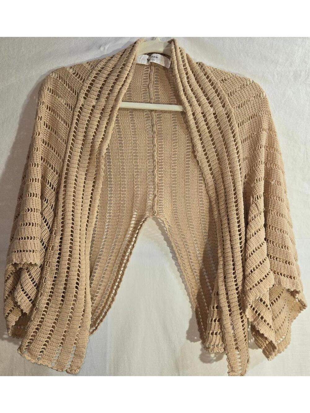 Sparrow Beige Crochet Knit Shrug Small